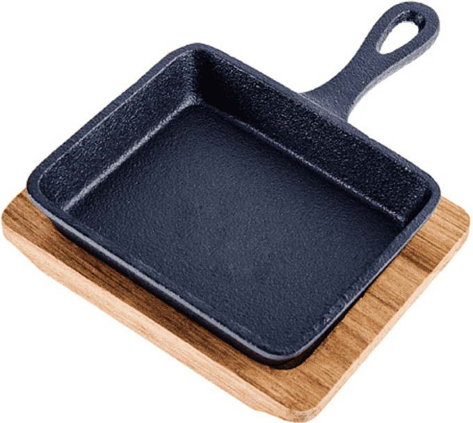 Сковорода 12,5х10,6см MAYER & BOCH чугунная с дощечкой